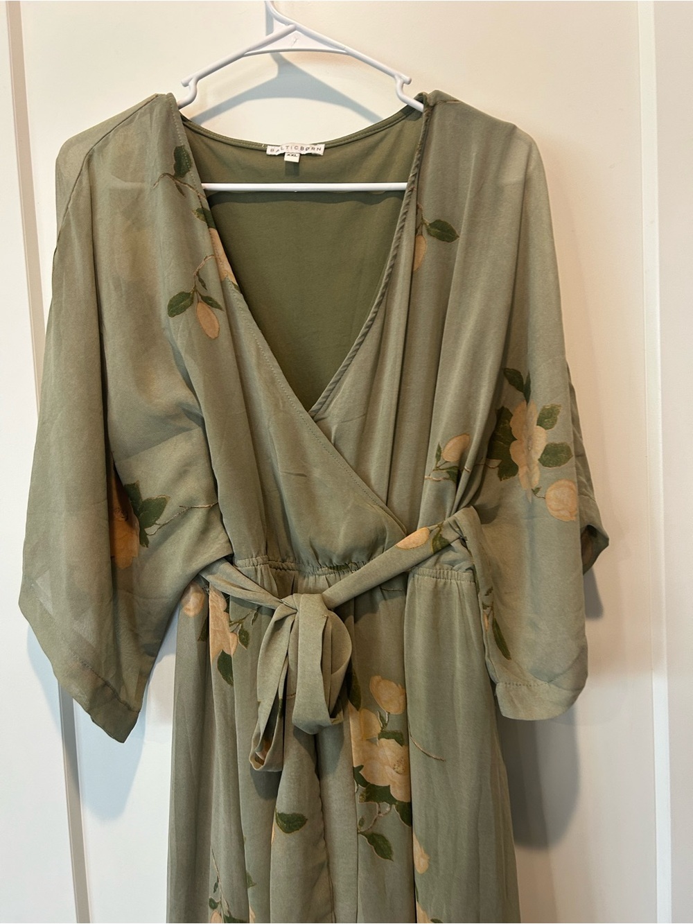 Baltic Born Kia Kimono Maxi Dress in Sage Green - Picture 5 of 11